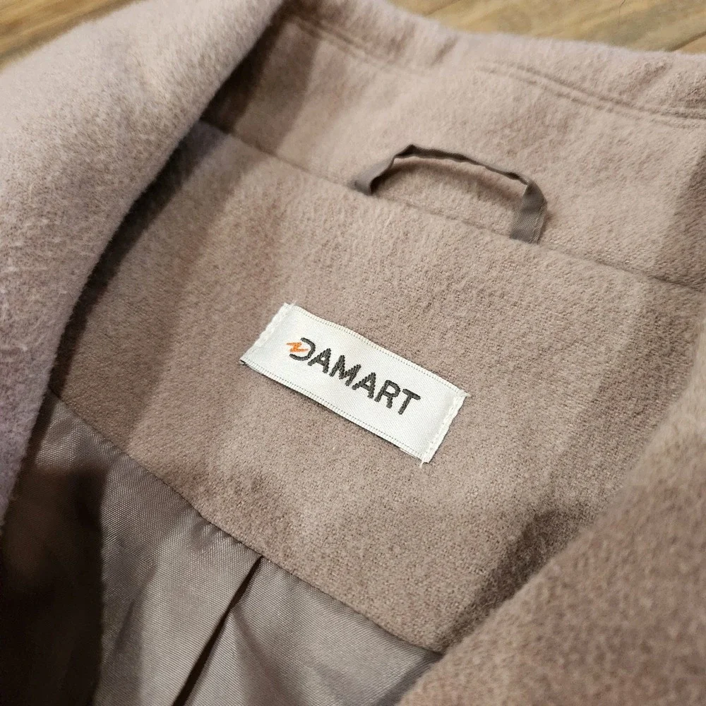 Damart Womens Size 18 Gray Beige‎ Taupe Pea Coat Warm Lined Jacket Well Made
